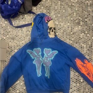 Drake Blue Kids Hoodie with Graphic Design